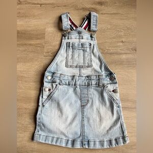 TOMMY HILFIGER Girls Denim Overall Dress Toddler SZ 4T